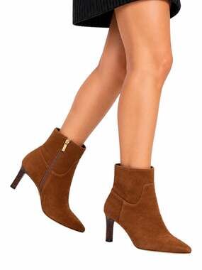 Veronica Beard Kelby Suede Zip Ankle Boots Hazelwood Brown Size 10M